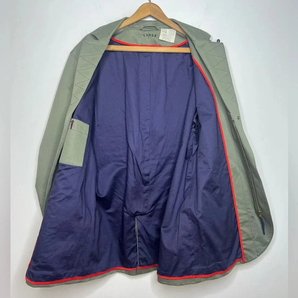 LEVI’S Red Line Green Beige Concealed 3/4 Zip Lapel Jacket - Picture 5 of 13